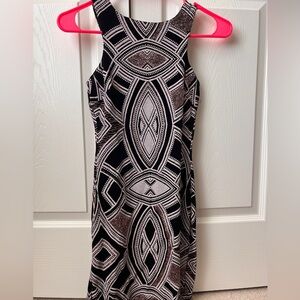 Black Silver Gold Bodycon Dress 🐧